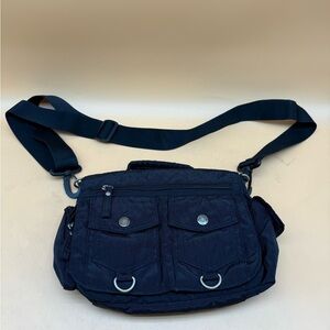 Classic black Men's shoulder Messenger Bag many pockets